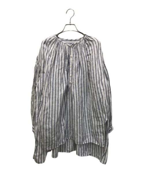 Veritecoeur（ヴェリテクール）Veritecoeur (ヴェリテクール) リトアニアリネンギャザーチュニック ブルー サイズ:FREEの古着・服飾アイテム