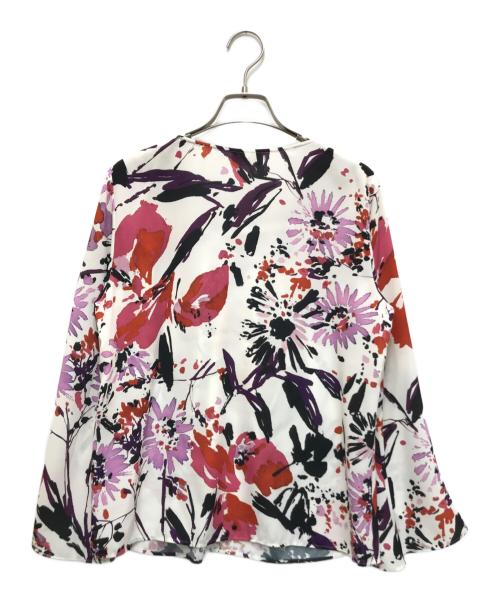 Pinky & Dianne（ピンキーアンドダイアン）Pinky & Dianne (ピンキーアンドダイアン) ブラッシュフラワープリントブラウス ホワイト×ピンク サイズ:38の古着・服飾アイテム