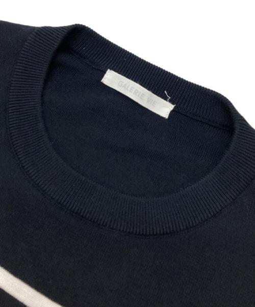 GALERIE VIE（ギャルリーヴィー）GALERIE VIE (ギャルリーヴィー) イスラエルギザコットン クルーネックプルオーバー ホワイト×ブラック サイズ:FREEの古着・服飾アイテム