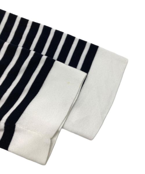 GALERIE VIE（ギャルリーヴィー）GALERIE VIE (ギャルリーヴィー) イスラエルギザコットン クルーネックプルオーバー ホワイト×ブラック サイズ:FREEの古着・服飾アイテム