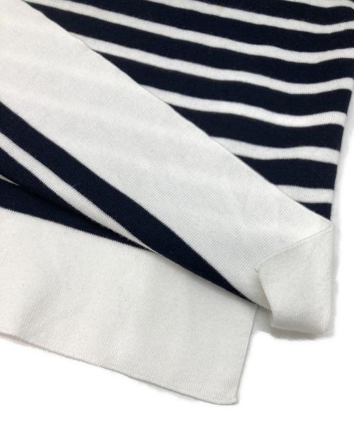 GALERIE VIE（ギャルリーヴィー）GALERIE VIE (ギャルリーヴィー) イスラエルギザコットン クルーネックプルオーバー ホワイト×ブラック サイズ:FREEの古着・服飾アイテム