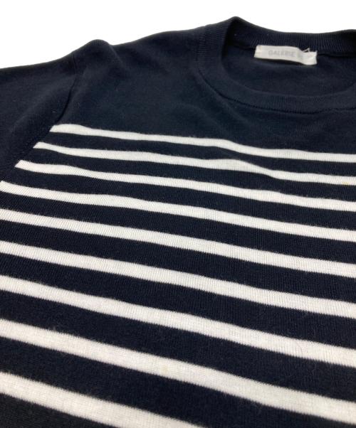 GALERIE VIE（ギャルリーヴィー）GALERIE VIE (ギャルリーヴィー) イスラエルギザコットン クルーネックプルオーバー ホワイト×ブラック サイズ:FREEの古着・服飾アイテム