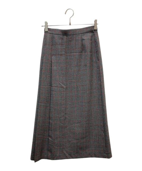 tricot COMME des GARCONS（トリココムデギャルソン）tricot COMME des GARCONS (トリココムデギャルソン) アシンメトリープリーツチェックスカート グレー サイズ:Sの古着・服飾アイテム