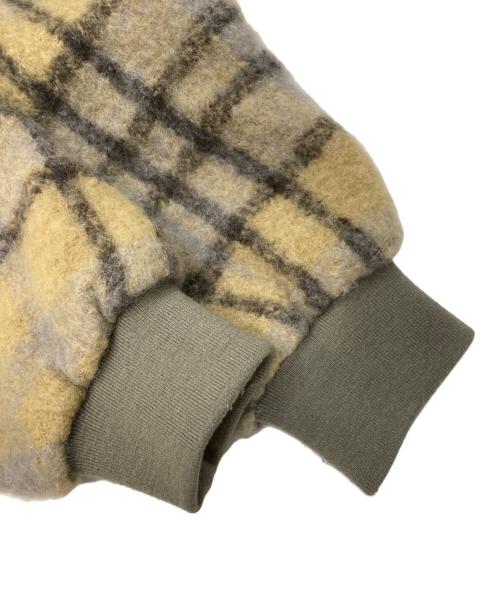 cardo fabrica（カルドファブリカ）cardo fabrica (カルドファブリカ) ウールモヘアシャギーチェックＶネックコート ベージュ サイズ:FREEの古着・服飾アイテム