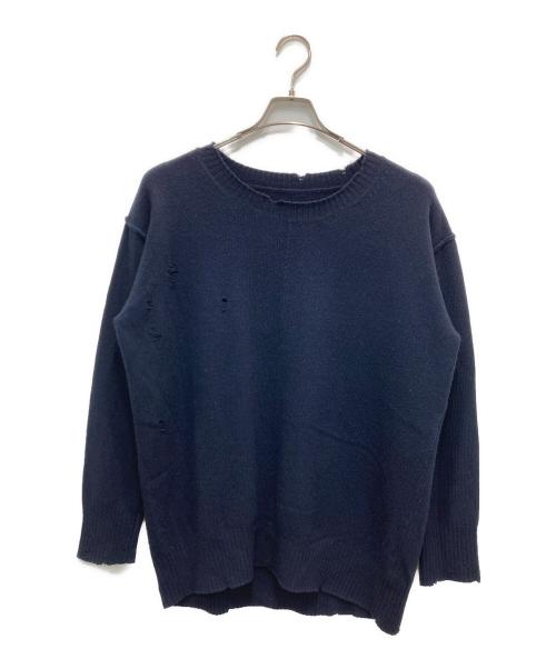 MUSE de Deuxieme Classe（ミューズ ドゥーズィエム クラス）MUSE de Deuxieme Classe (ミューズ ドゥーズィエム クラス) cheri ウールニット ネイビー サイズ:不明（実寸参照）の古着・服飾アイテム