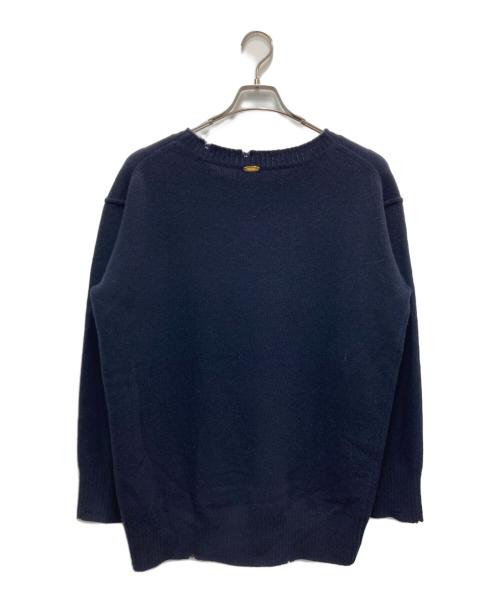 MUSE de Deuxieme Classe（ミューズ ドゥーズィエム クラス）MUSE de Deuxieme Classe (ミューズ ドゥーズィエム クラス) cheri ウールニット ネイビー サイズ:不明（実寸参照）の古着・服飾アイテム