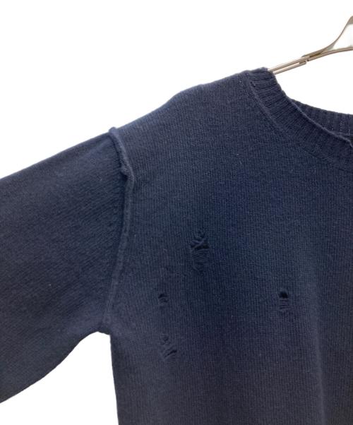 MUSE de Deuxieme Classe（ミューズ ドゥーズィエム クラス）MUSE de Deuxieme Classe (ミューズ ドゥーズィエム クラス) cheri ウールニット ネイビー サイズ:不明（実寸参照）の古着・服飾アイテム