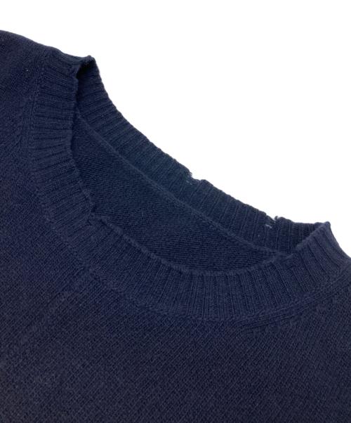 MUSE de Deuxieme Classe（ミューズ ドゥーズィエム クラス）MUSE de Deuxieme Classe (ミューズ ドゥーズィエム クラス) cheri ウールニット ネイビー サイズ:不明（実寸参照）の古着・服飾アイテム