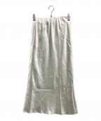 Nobleノーブル）の古着「ナローAラインサテンスカート」｜ホワイト