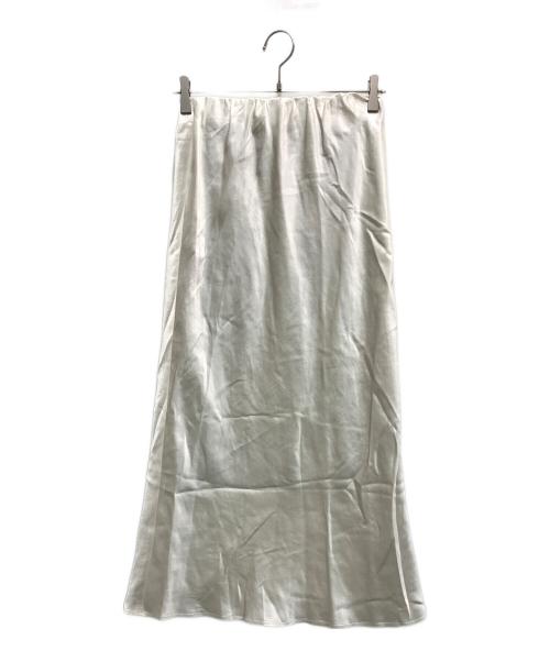 Noble（ノーブル）Noble (ノーブル) ナローAラインサテンスカート ホワイト サイズ:不明の古着・服飾アイテム