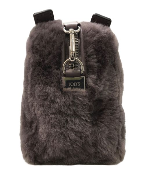 TOD'S（トッズ）TOD'S (トッズ) ゴンミーニ ムートンファー レザー 2way スクエアショルダーバッグ ブラウンの古着・服飾アイテム