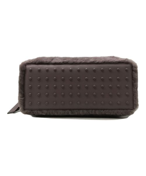 TOD'S（トッズ）TOD'S (トッズ) ゴンミーニ ムートンファー レザー 2way スクエアショルダーバッグ ブラウンの古着・服飾アイテム
