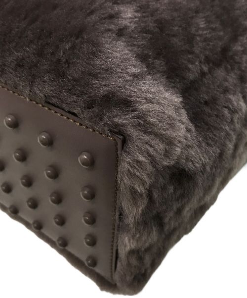 TOD'S（トッズ）TOD'S (トッズ) ゴンミーニ ムートンファー レザー 2way スクエアショルダーバッグ ブラウンの古着・服飾アイテム