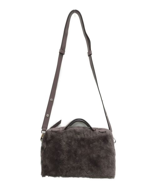 TOD'S（トッズ）TOD'S (トッズ) ゴンミーニ ムートンファー レザー 2way スクエアショルダーバッグ ブラウンの古着・服飾アイテム