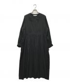 porter des boutonsポルテデブトン）の古着「キュプラ綿ツイルワンピース」｜ブラック