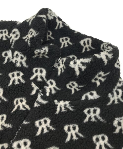 ROKH（ロク）ROKH (ロク) LEATHER PATCH FLEECE JACKET ブラック サイズ:36の古着・服飾アイテム