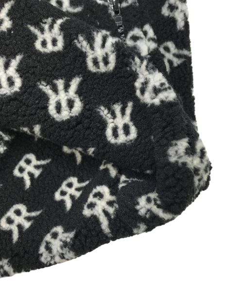 ROKH（ロク）ROKH (ロク) LEATHER PATCH FLEECE JACKET ブラック サイズ:36の古着・服飾アイテム