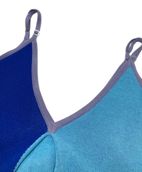 Each（イーチ）each (イーチ) JACQUARD KNIT DRESS ブルー サイズ:FREE 未使用品の古着・服飾アイテム