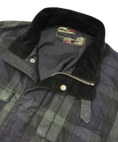 RLX RALPH LAUREN（アールエルエックスラルフローレン）RLX RALPH LAUREN (アールエルエックスラルフローレン) ワックスドコットン モーターサイクルジャケット グリーン サイズ:Mの古着・服飾アイテム