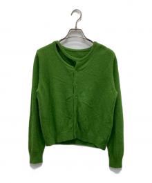 ANDREA&CO（アンドレアアンドコー）の古着「ショルダーカットカーディガン」｜グリーン