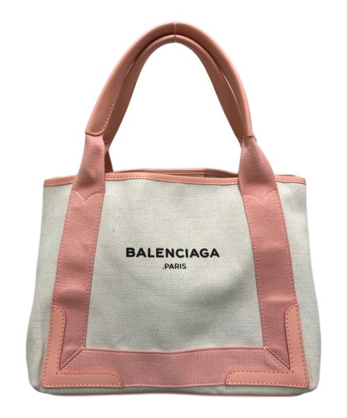 BALENCIAGA（バレンシアガ）BALENCIAGA (バレンシアガ) ネイビーカバスS ピンク×ホワイトの古着・服飾アイテム