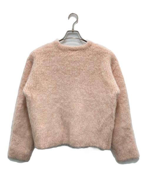 Whim Gazette（ウィムガゼット）Whim Gazette (ウィムガゼット) ミックスヤーンクルーネックニットプルオーバー ピンク サイズ:FREEの古着・服飾アイテム