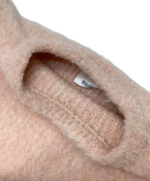 Whim Gazette（ウィムガゼット）Whim Gazette (ウィムガゼット) ミックスヤーンクルーネックニットプルオーバー ピンク サイズ:FREEの古着・服飾アイテム