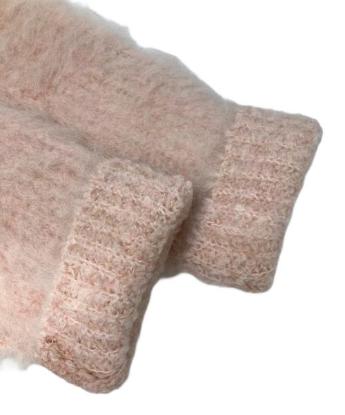 Whim Gazette（ウィムガゼット）Whim Gazette (ウィムガゼット) ミックスヤーンクルーネックニットプルオーバー ピンク サイズ:FREEの古着・服飾アイテム