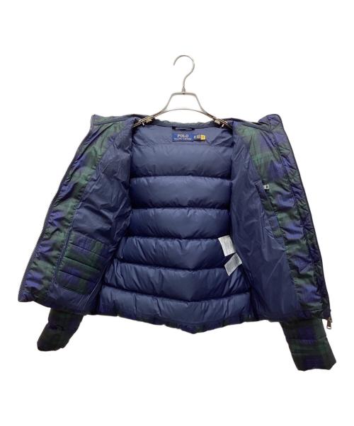 POLO RALPH LAUREN（ポロ・ラルフローレン）POLO RALPH LAUREN (ポロ・ラルフローレン) ブラックウォッチチェックダウンジャケット ネイビー×グリーン サイズ:XSの古着・服飾アイテム