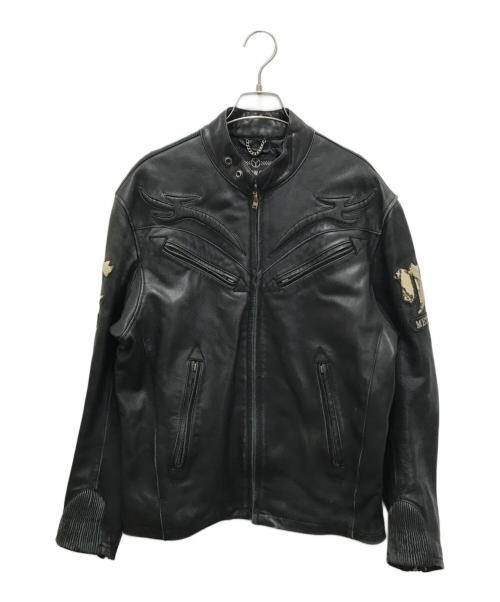 YELLOW CORN（イエローコーン）YeLLOW CORN (イエローコーン) レザージャケット ブラック サイズ:LLの古着・服飾アイテム