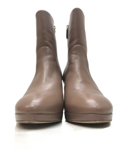 STUART WEITZMAN（スチュアートワイツマン）STUART WEITZMAN (スチュアートワイツマン) サイドジップレザーブーツ ブラウン サイズ:6の古着・服飾アイテム