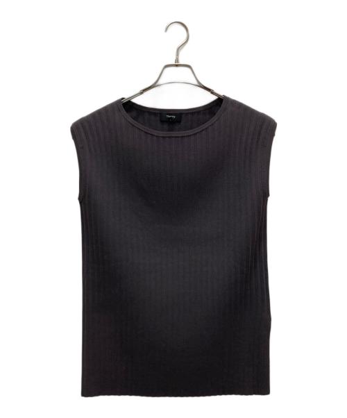 theory（セオリー）theory (セオリー) Crepe Knit Pleated Pullover ニット グレー サイズ:Sの古着・服飾アイテム