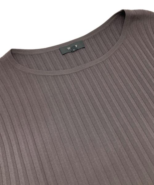 theory（セオリー）theory (セオリー) Crepe Knit Pleated Pullover ニット グレー サイズ:Sの古着・服飾アイテム