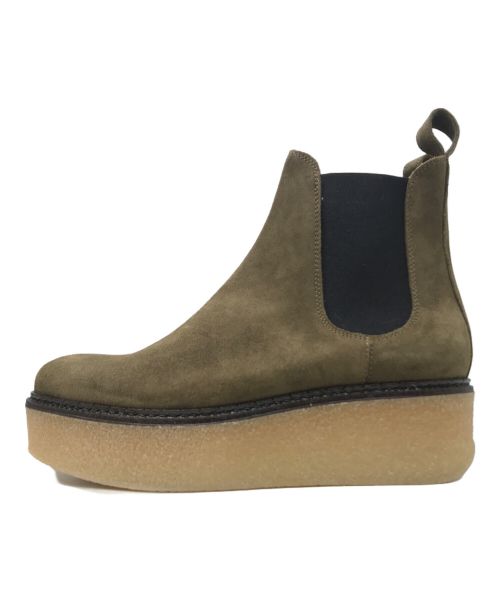 Flamingo（フラミンゴ）Flamingo (フラミンゴ) サイドゴアブーツ オリーブ サイズ:37の古着・服飾アイテム