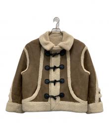 Fano Studios（ファノ ストゥディオズ）の古着「ボアパイピングスタンドカラームートンジャケット」｜ブラウン