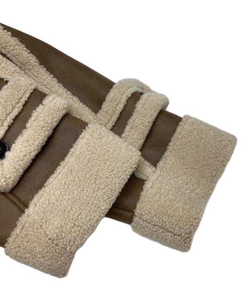 Fano Studios（ファノ ストゥディオズ）Fano Studios (ファノ ストゥディオズ) ボアパイピングスタンドカラームートンジャケット ブラウン サイズ:Mの古着・服飾アイテム