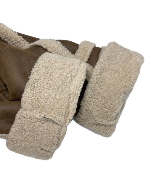 Fano Studios（ファノ ストゥディオズ）Fano Studios (ファノ ストゥディオズ) ボアパイピングスタンドカラームートンジャケット ブラウン サイズ:Mの古着・服飾アイテム