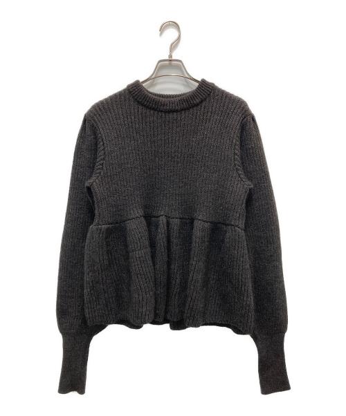 GALLARDA GALANTE（ガリャルダガランテ）GALLARDA GALANTE (ガリャルダガランテ) ミドルゲージペプラムニット ダークブラウン サイズ:Fの古着・服飾アイテム