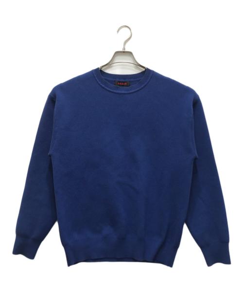 CABAN（キャバン）CABAN (キャバン) コットンカシミヤ クルーネックプルオーバー ブルー サイズ:Mの古着・服飾アイテム