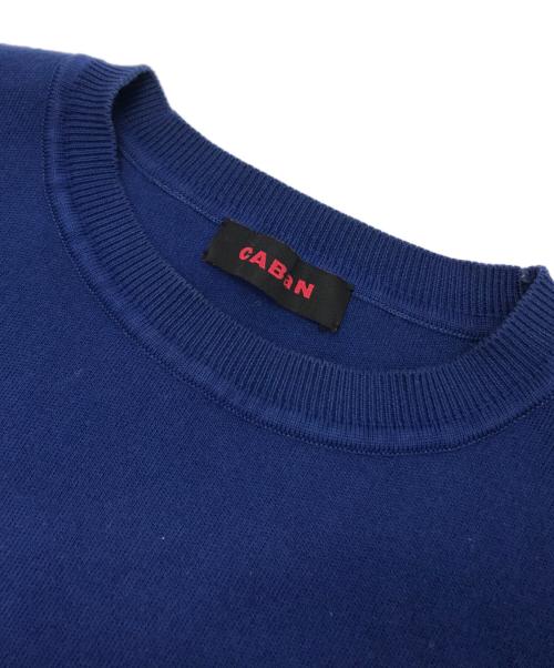 CABAN（キャバン）CABAN (キャバン) コットンカシミヤ クルーネックプルオーバー ブルー サイズ:Mの古着・服飾アイテム