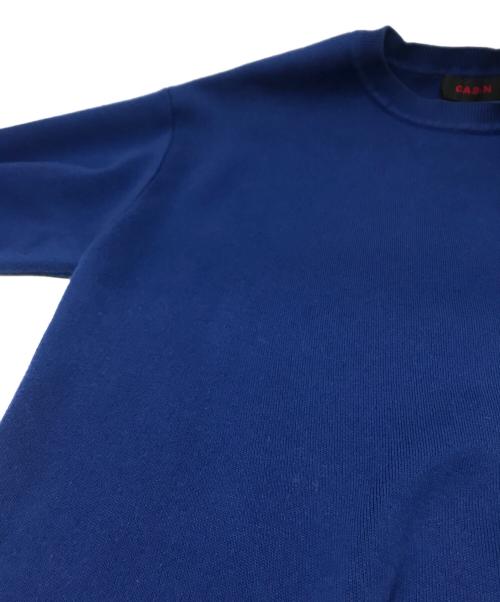 CABAN（キャバン）CABAN (キャバン) コットンカシミヤ クルーネックプルオーバー ブルー サイズ:Mの古着・服飾アイテム