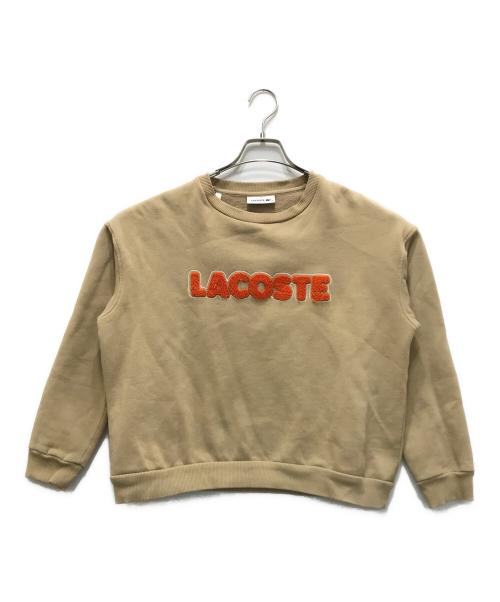 LACOSTE（ラコステ）LACOSTE (ラコステ) ワッペンロゴスウェットシャツ ベージュ サイズ:38の古着・服飾アイテム