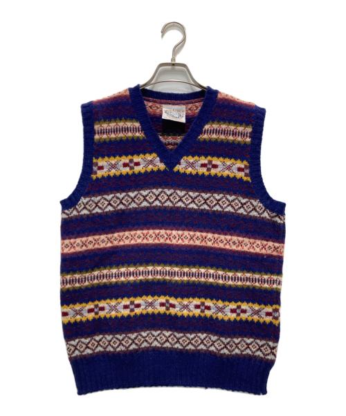 Jamieson’s Knitwear（ジャミーソンズニットウェア）Jamieson’s Knitwear (ジャミーソンズニットウェア) ニットベスト ネイビー サイズ:Lの古着・服飾アイテム