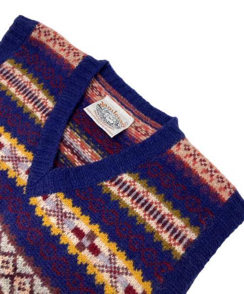 Jamieson’s Knitwear（ジャミーソンズニットウェア）Jamieson’s Knitwear (ジャミーソンズニットウェア) ニットベスト ネイビー サイズ:Lの古着・服飾アイテム