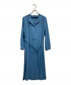 INDIVIインディヴィ）の古着「パウダリーサテンワンピース」｜ブルー