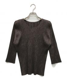 PLEATS PLEASE（プリーツプリーズ）の古着「プリーツカットソー」｜ブラウン