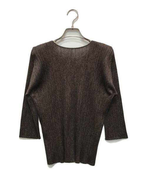 PLEATS PLEASE（プリーツプリーズ）PLEATS PLEASE (プリーツプリーズ) プリーツカットソー ブラウン サイズ:4の古着・服飾アイテム