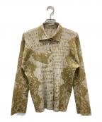 PLEATS PLEASEプリーツプリーズ）の古着「総柄プリーツシャツ」｜ブラウン