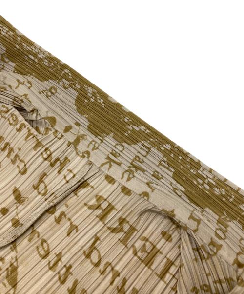 PLEATS PLEASE（プリーツプリーズ）PLEATS PLEASE (プリーツプリーズ) 総柄プリーツシャツ ブラウン サイズ:3の古着・服飾アイテム