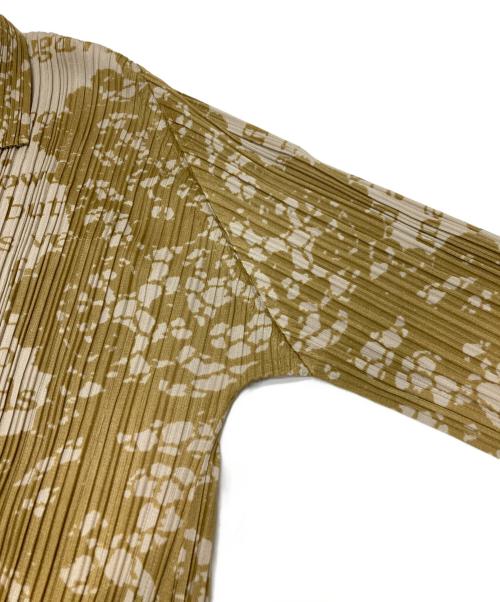 PLEATS PLEASE（プリーツプリーズ）PLEATS PLEASE (プリーツプリーズ) 総柄プリーツシャツ ブラウン サイズ:3の古着・服飾アイテム